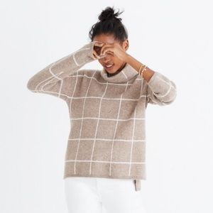 Windowpane Turtleneck Sweater / SMALL / HEATHER